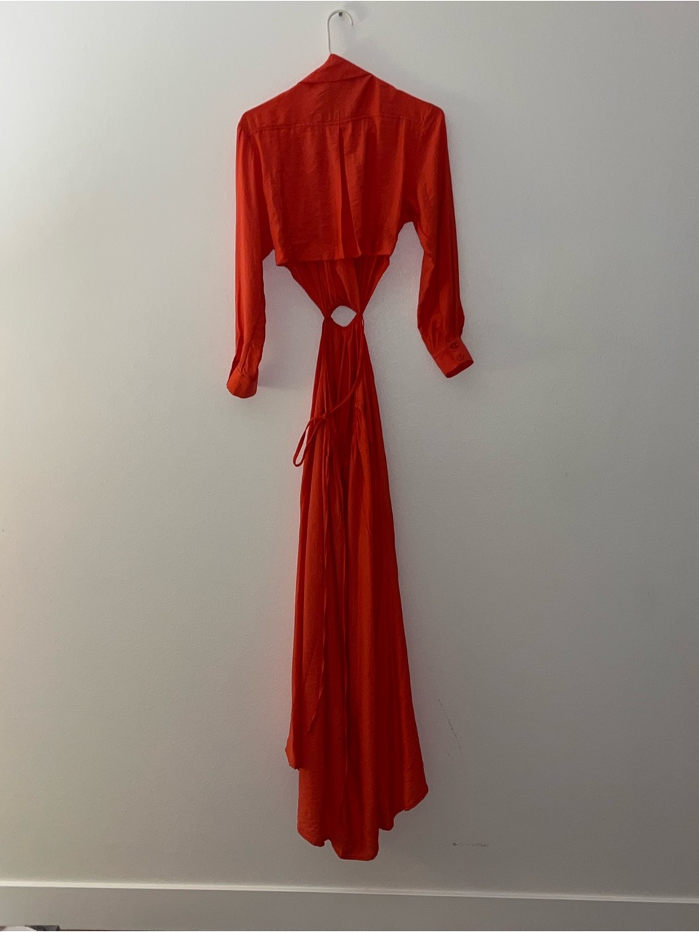 YFB Red Long Sleeve Cutout Maxi Dress